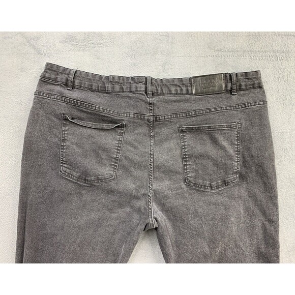 Man Boohoo Man Denim Buttonfly Jeans Men's Size 46x30 Black Dark Wash Distressed - Picture 9 of 14